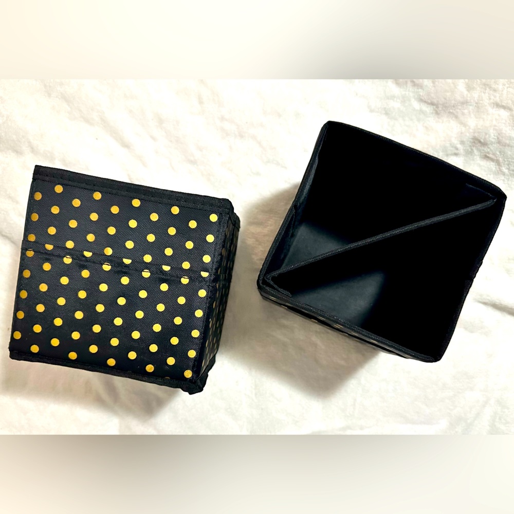 Carson Dellosa Tabletop Storage Black W Gold; Storage Bins;Removable Divider